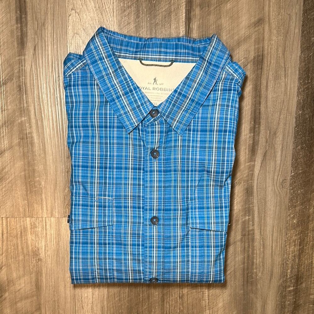 Royal Robbins Standard Fit Performance Plaid Long Sleeve Button Down - 2XL